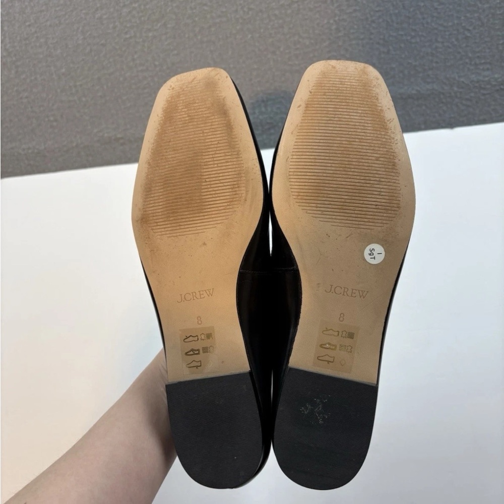 J Crew Quinn square-toe ballet flats in leather Black Size 8 - Picture 3 of 8